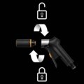 Reguliuojamas FiberComp™ laistymo pistoletas, su valdymu priekyje